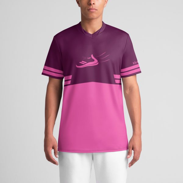 KMG Mk III Magenta Duotone Mens Premium V-neck Sports Jersey front