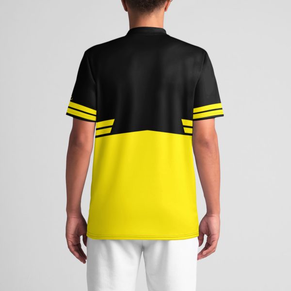 KMG Mk III Yellow and Black Attack V-neck Jersey back