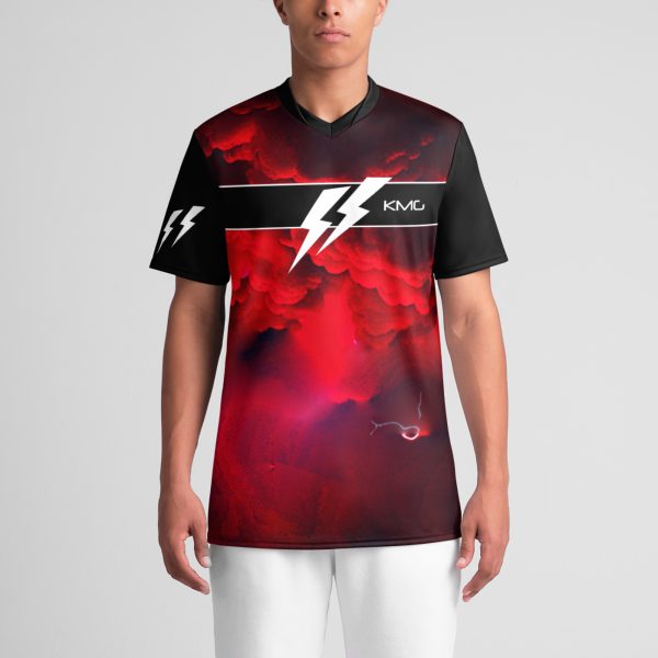 speedSurge Red V-neck Jersey front view