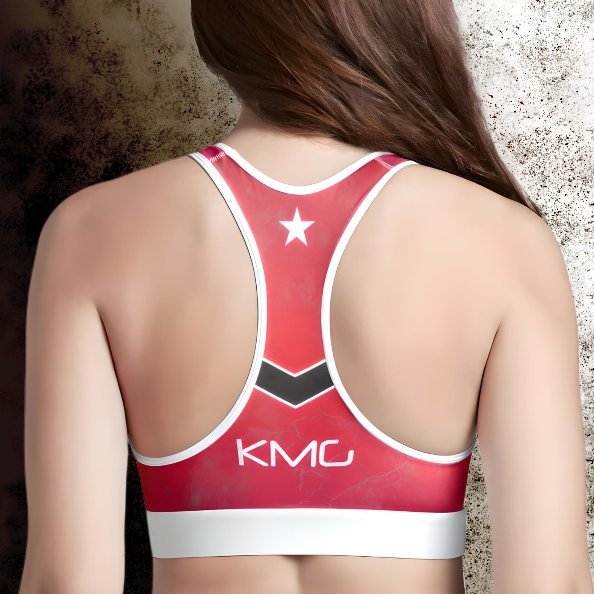 KMG Mk IV Battle Rouge Premium Eco Sports Bra back view