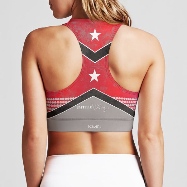 KMG Mk IV Battle Rouge Series zipup sports bra back view