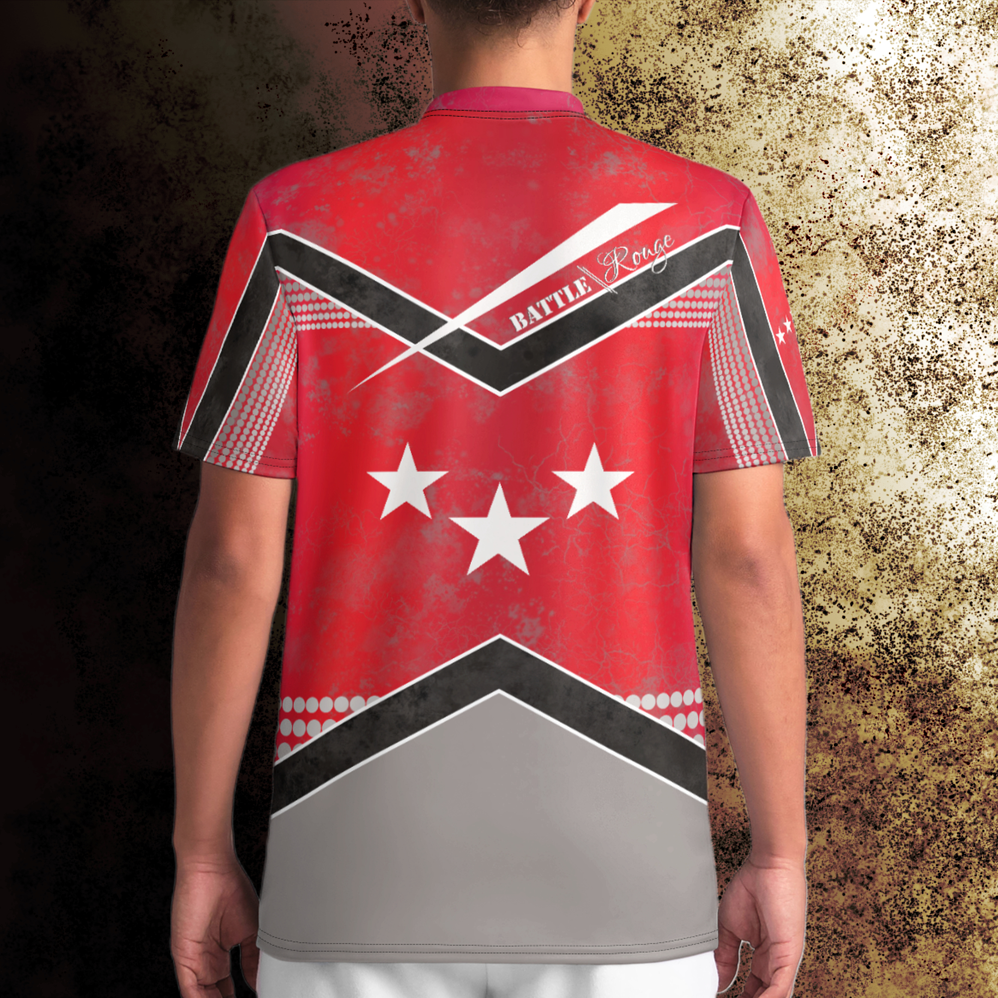 KMG Mk IV Battle Rouge V-Neck Jersey back view