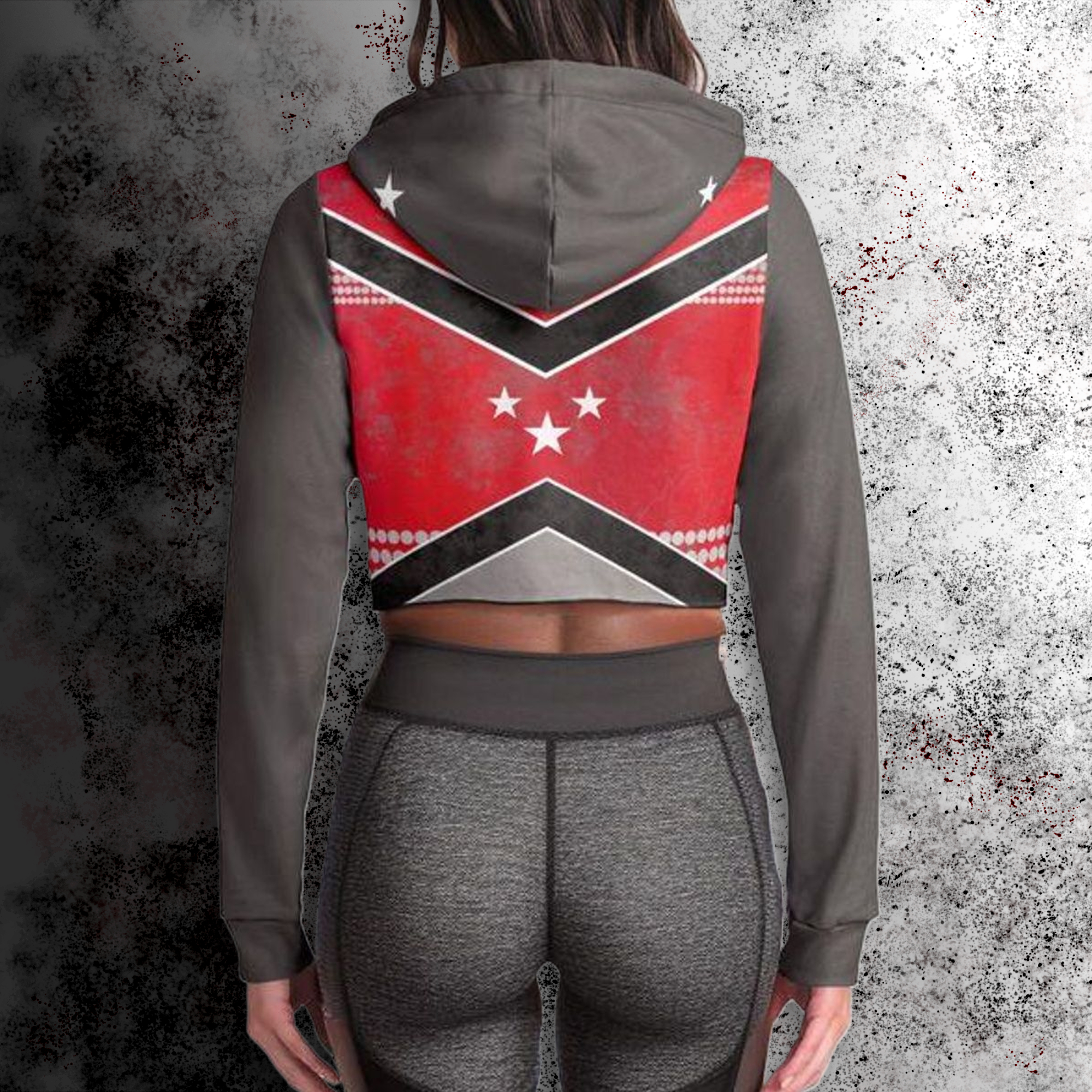 KMG Mk IV Battle Rouge Crop Hoodie backview