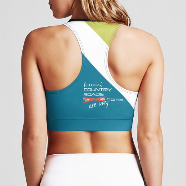 KMG Mk I CountrySide Series Country Roads are My Home Premium Zipup Sports Bra back view