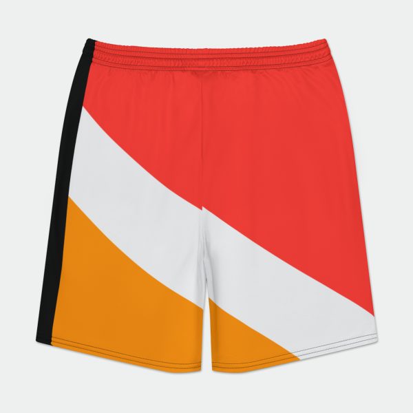 KMG Mk I FIRE Series Mens Athletic Shorts Microfiber Moisture-Wicking back flat view