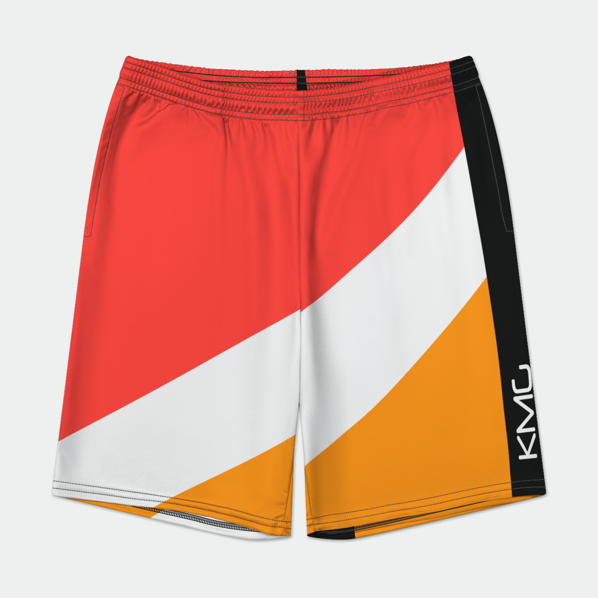 KMG Mk I FIRE Series Mens Athletic Shorts Microfiber Moisture-Wicking front flat view