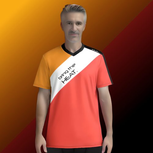 KMG Mk I Fire Series V-Neck Men's Premium Sports Jersey front view