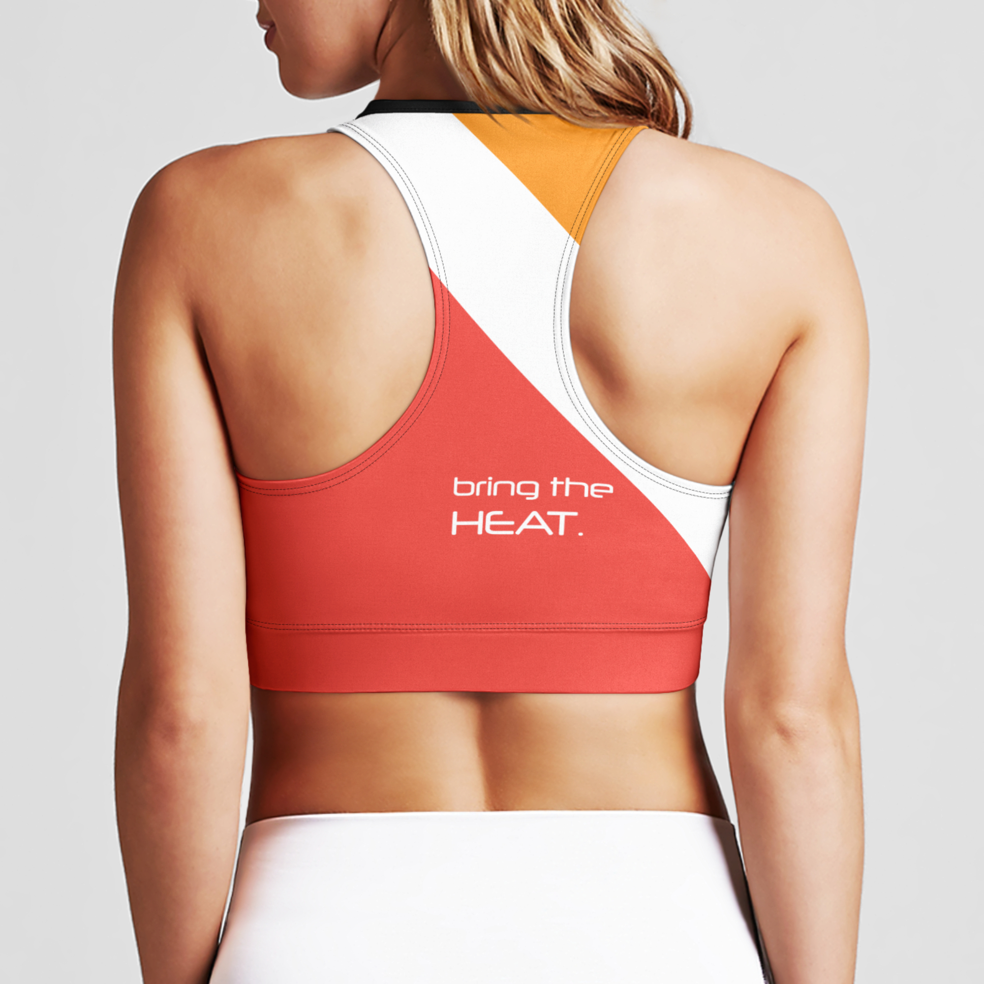 KMG Mk I FIRE Series Bring the Heat Premium Zipup Sports Bra back view