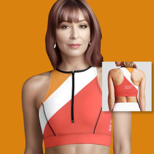 KMG Mk I Fire Series Premium zipup sports bra dual view