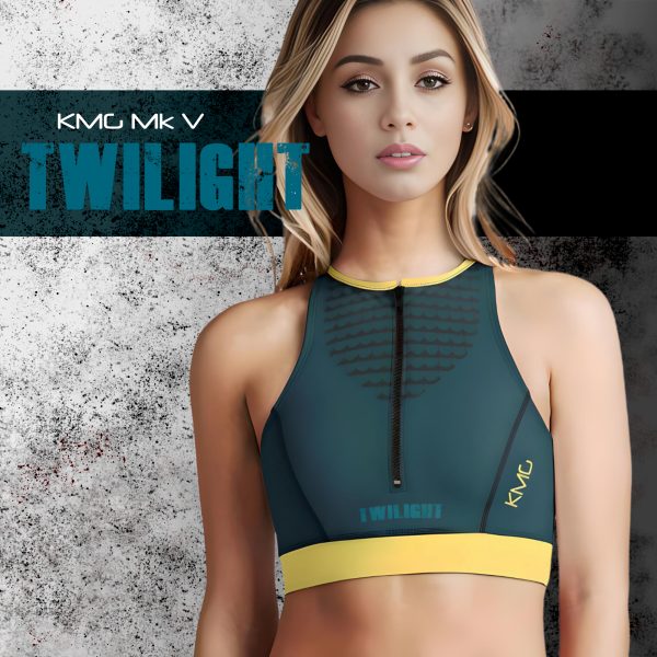 KMG Mk V Twilight Zipup Sports Bra front view