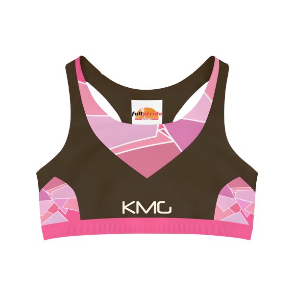 KMG Mk V Steeple Series Brown seamless sports bra front flatlay view