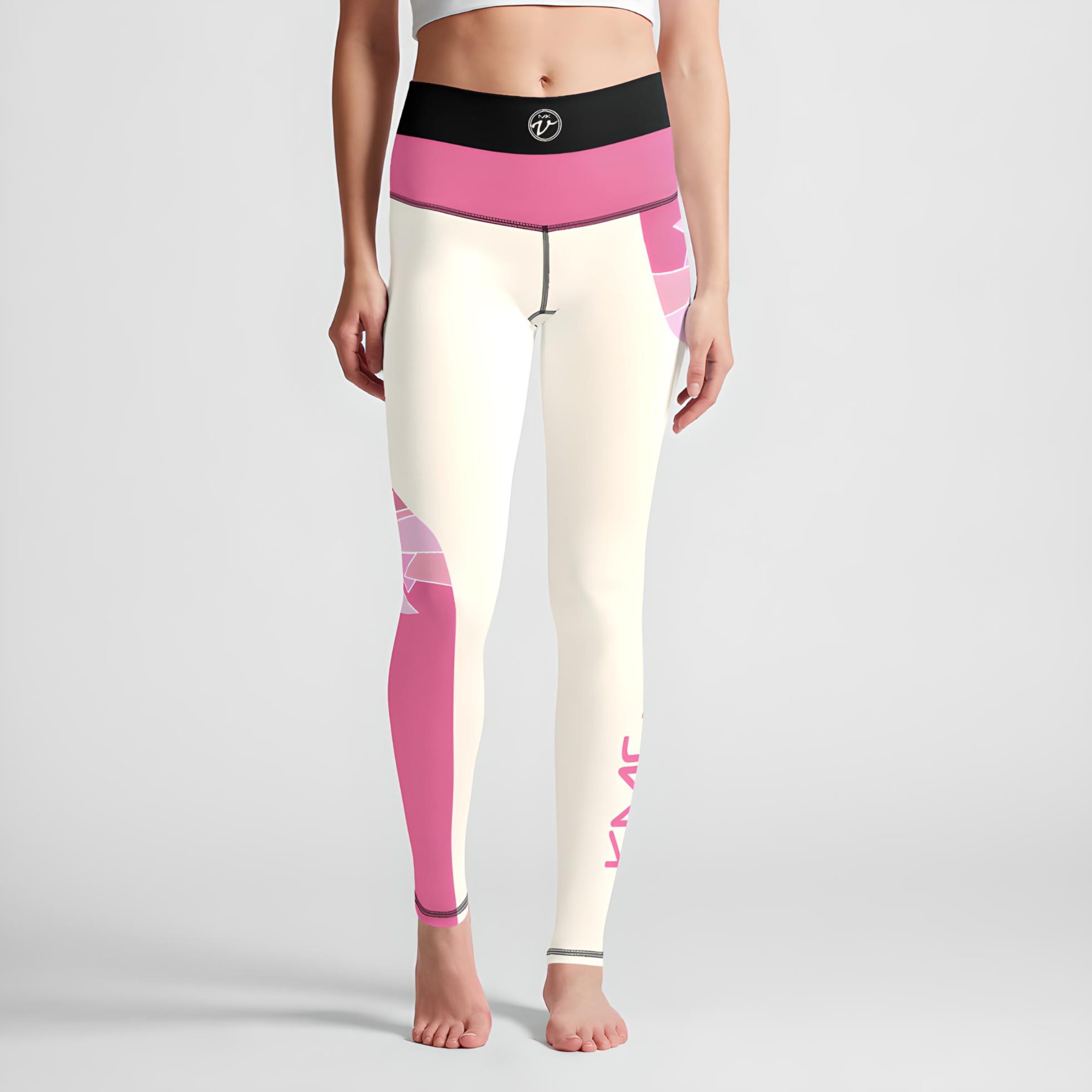 KMG Mk V Steeple Series cream with black trim high waist leggings front view