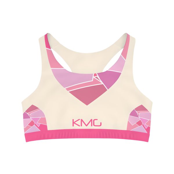 KMG Mk V Steeple Series Cream seamless sports bra front flatlay view