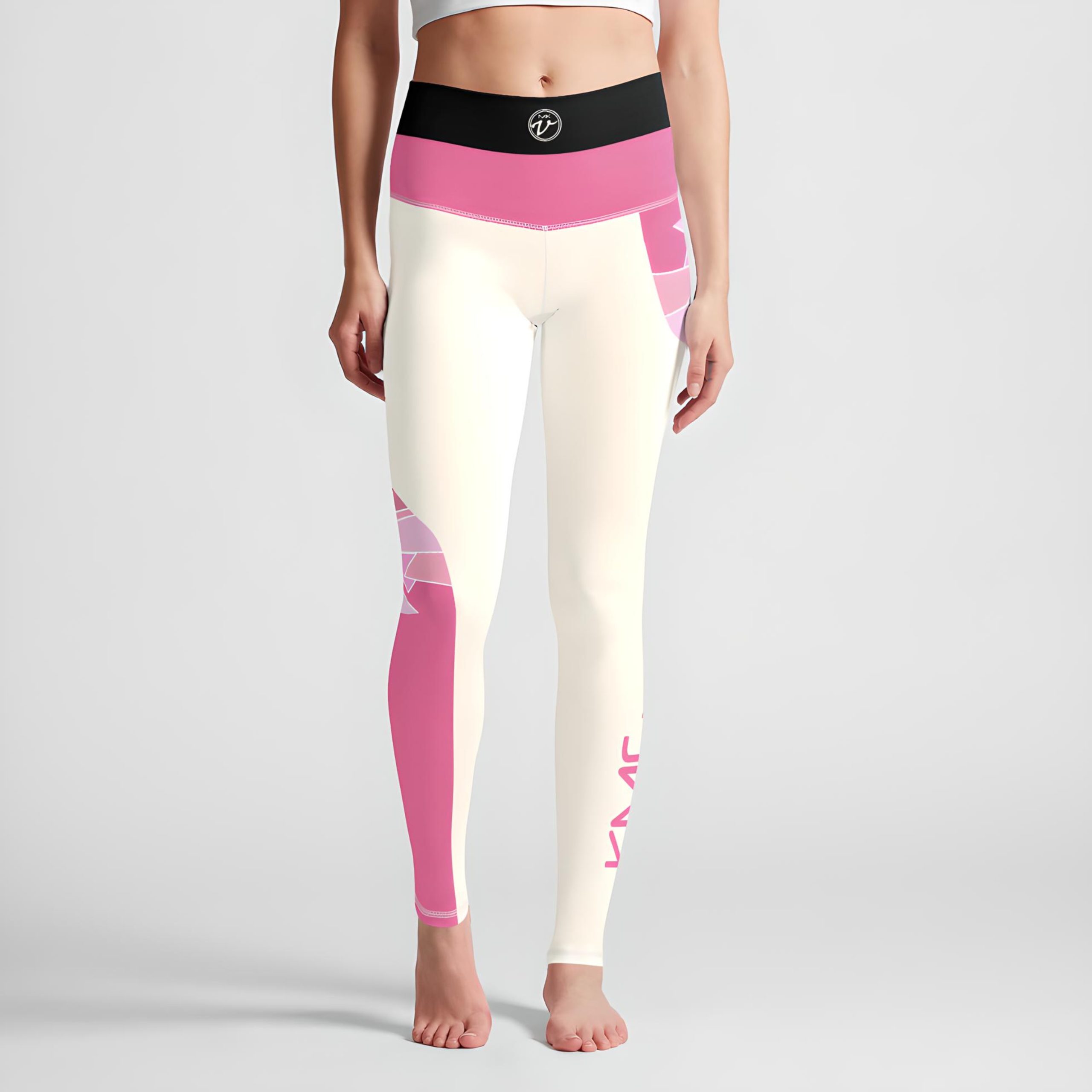 KMG Mk V Steeple Series cream with white trim high waist leggings front view