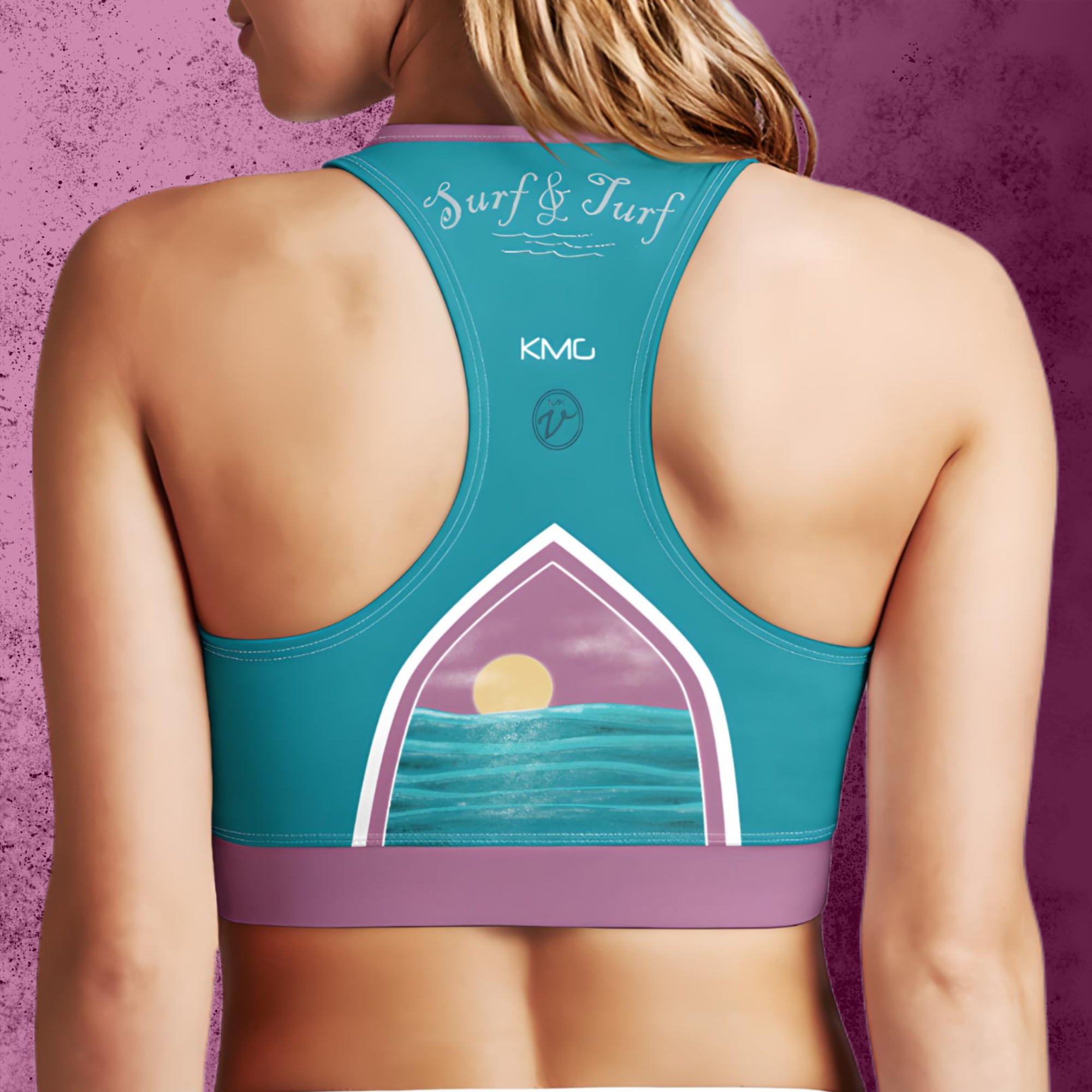 KMG Mk V Surf & Turf zipup sports bra back view