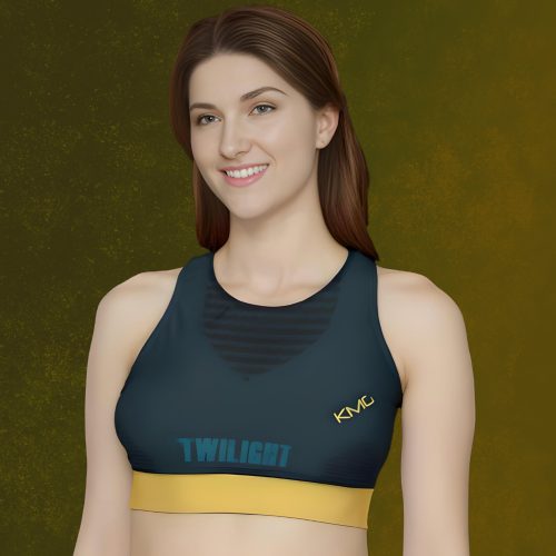 KMG Mk V Twilight padded sports bra front view