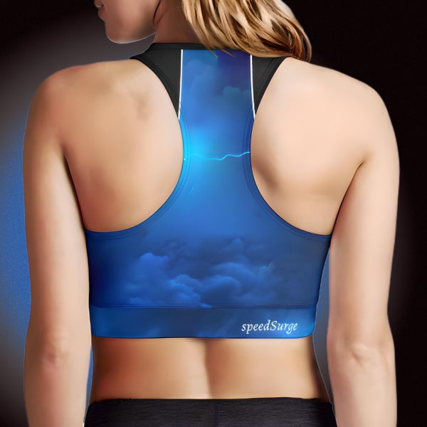 KMG Mk II speedSurge Blue Zipup Sports Bra back view