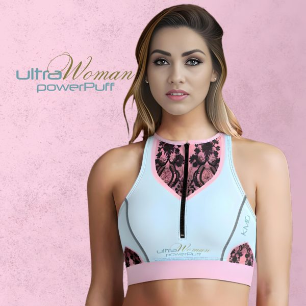 KMG Mk V ultraWoman powerPuff Zipup Sports Bra front view