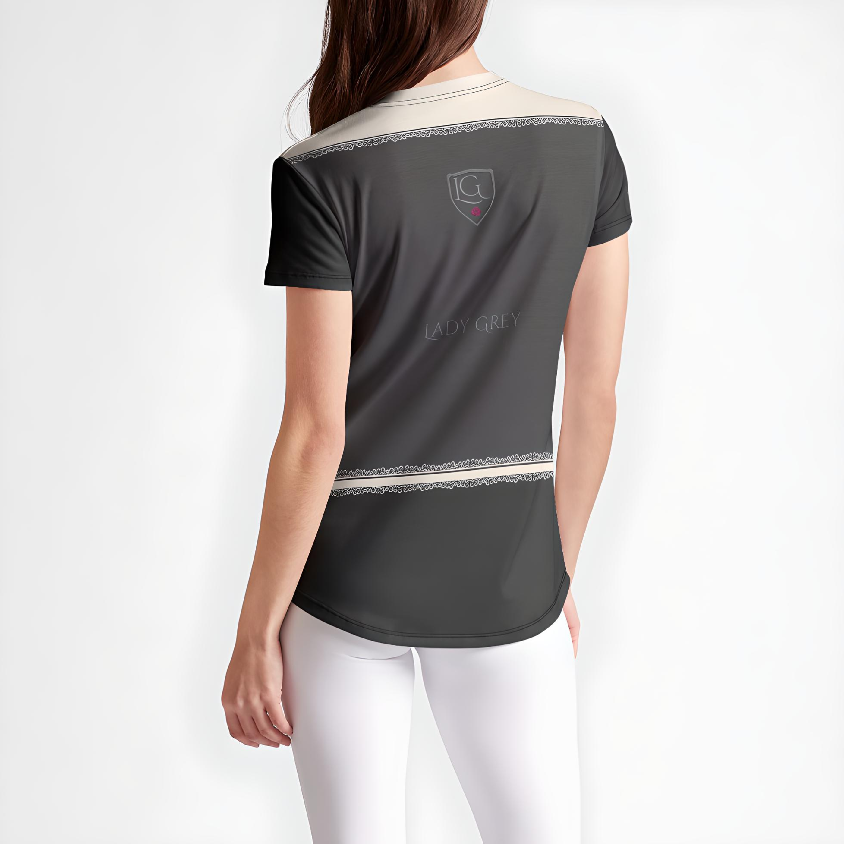 Lady Grey womens crew tee shirt back view