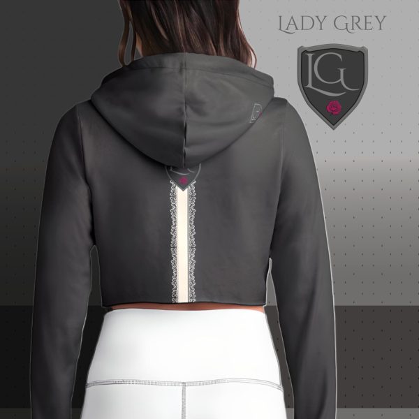 Lady Grey womens cropped hoodie back view