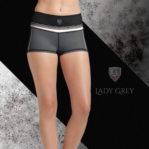 Lady Grey mid rise eco yoga shorts front view