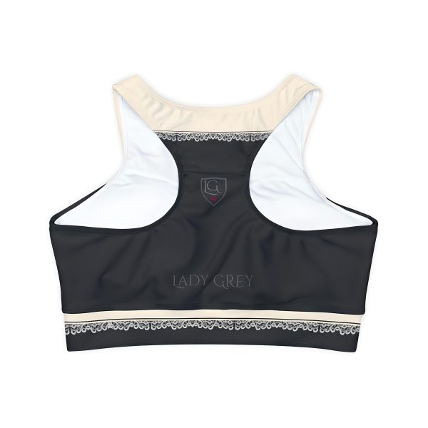 Lady Grey padded sports bra back flatlay view