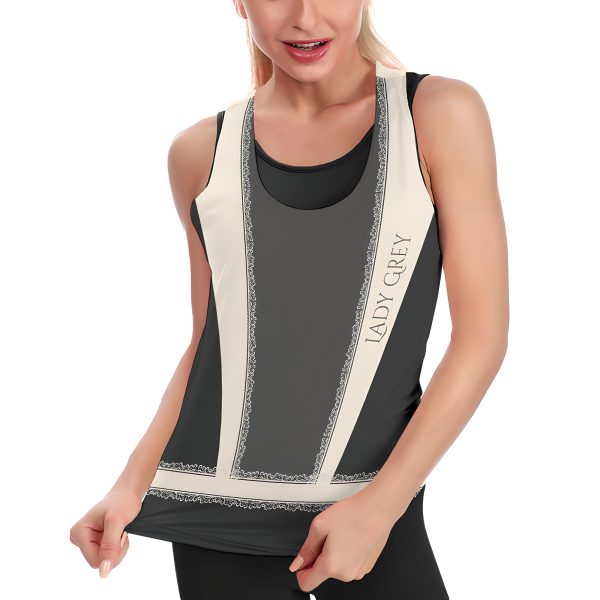 Lady Grey womens tie-back tank top front view 2