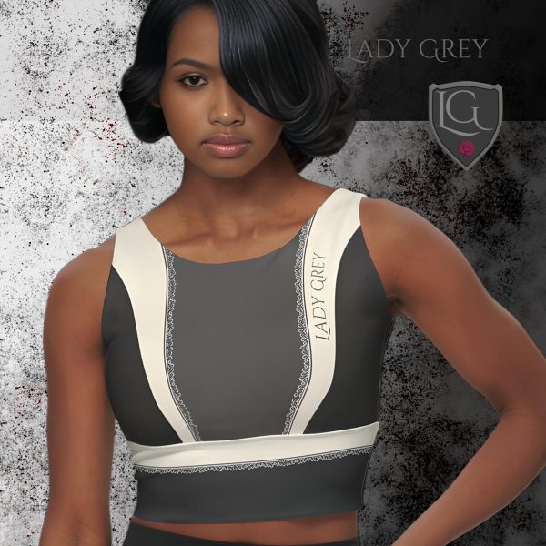 Lady Grey ultra premium longline sports bra front view