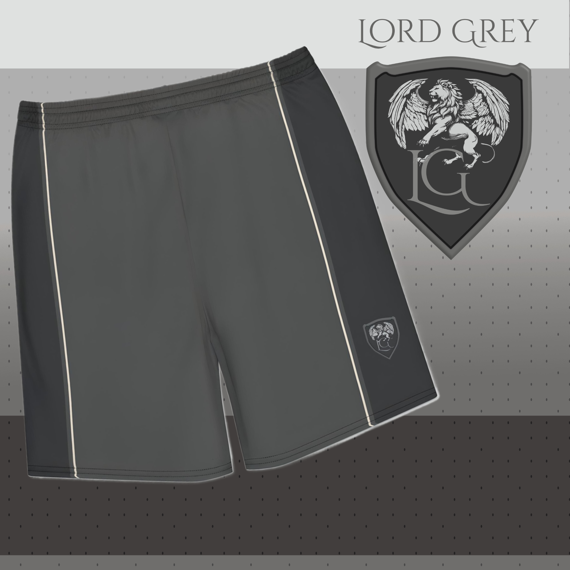 Mk V Lord Grey mens athletic short back flatlay view