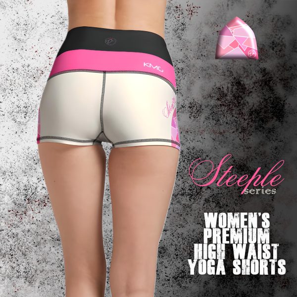 KMG Mk V Steeple Series high waist yoga shorts back view