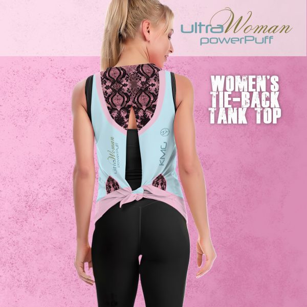 ultraWoman powerPuff tie-back tank top back view