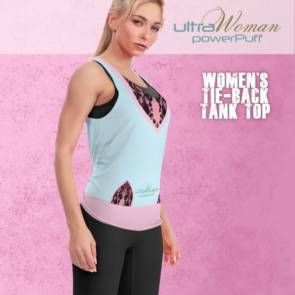 ultraWoman powerPuff tie-back tank top right side view