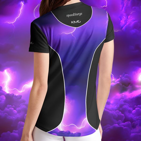 KMG Mk II speedSurge Violet womens crew tee back view