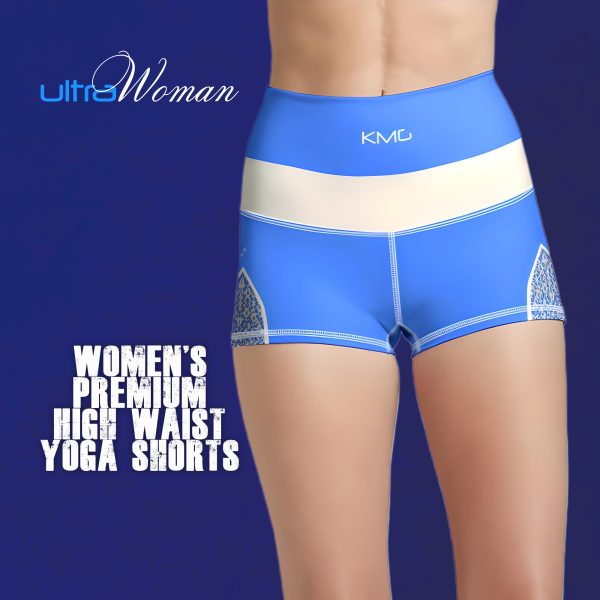 KMG Mk V ultraWoman high waist yoga shorts light accents front view