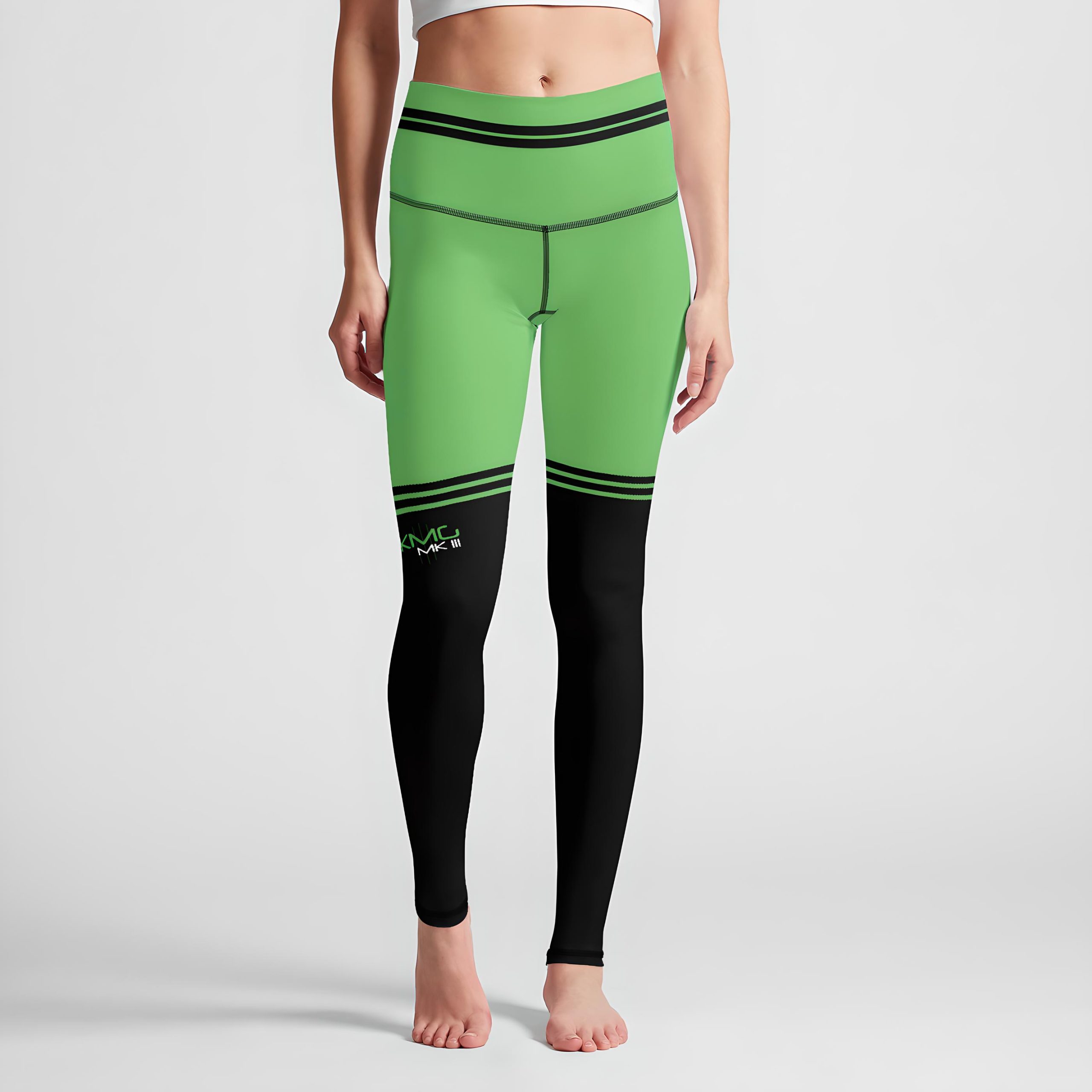 KMG Mk III Performance Green high waist leggings front view