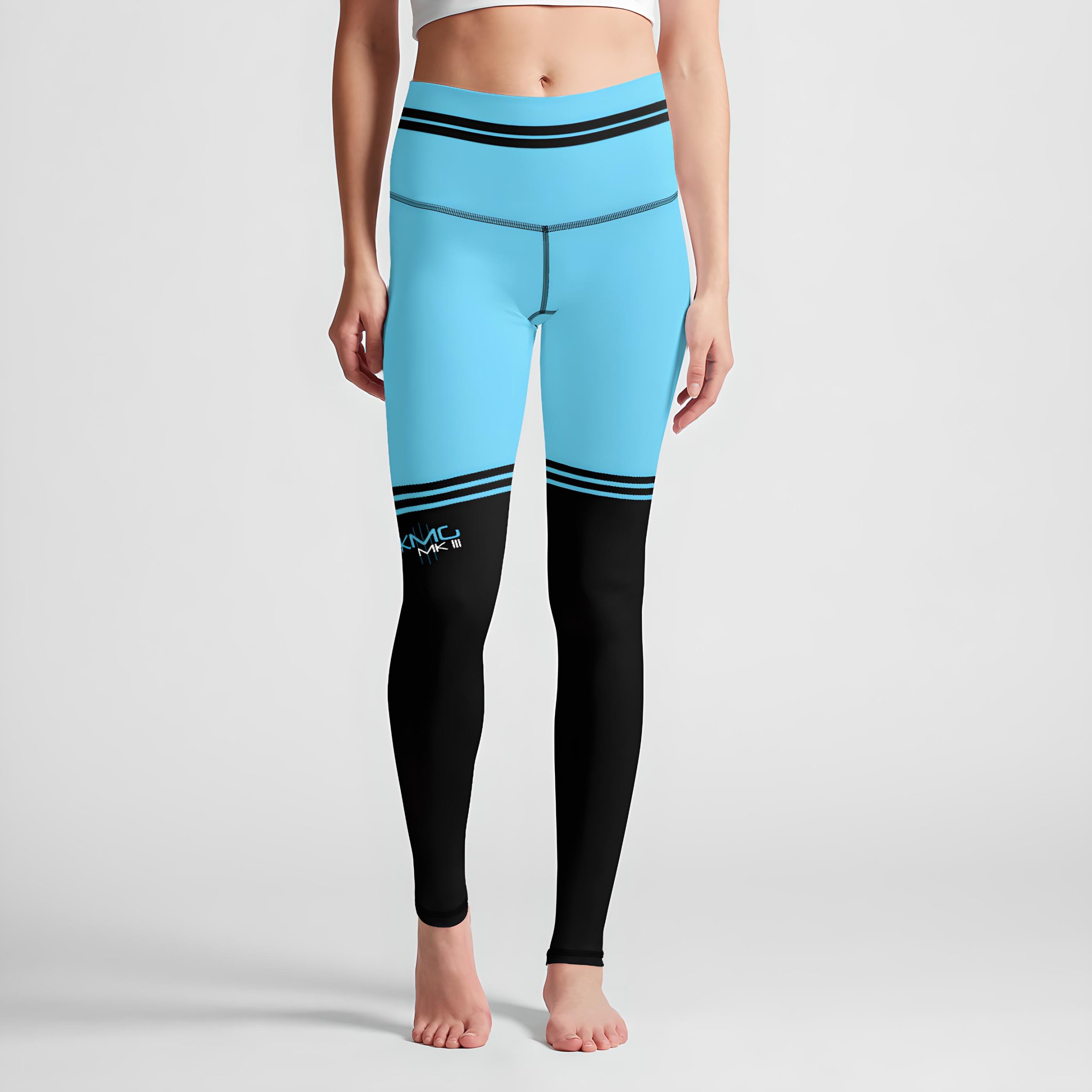 KMG Mk III Sky Blue womens high waist leggings front view