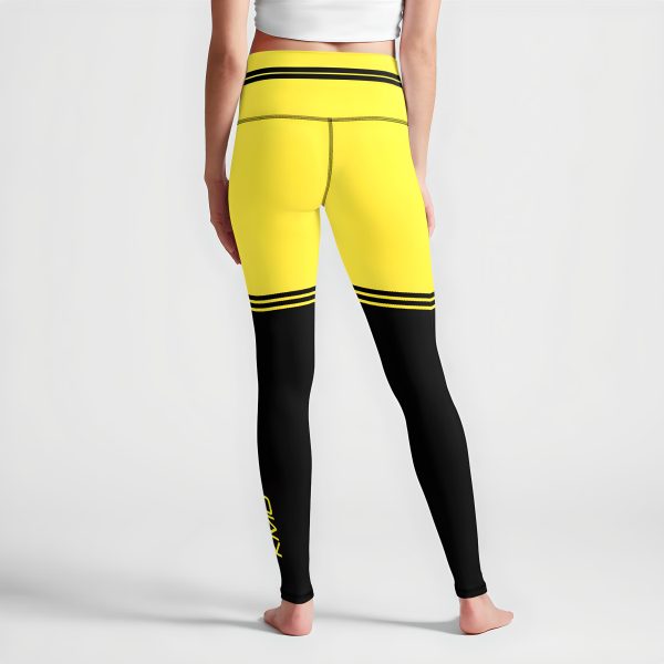 KMG Mk III Yellow and Black Attack high waist leggings back view