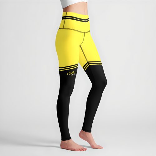 KMG Mk III Yellow and Black Attack high waist leggings side view