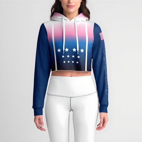 Old Glory womens crop hoodie front view