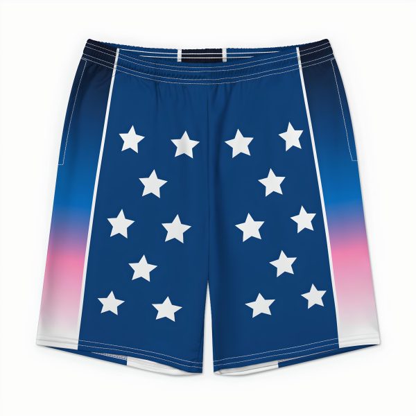 Old Glory mens athletic shorts front flatlay view