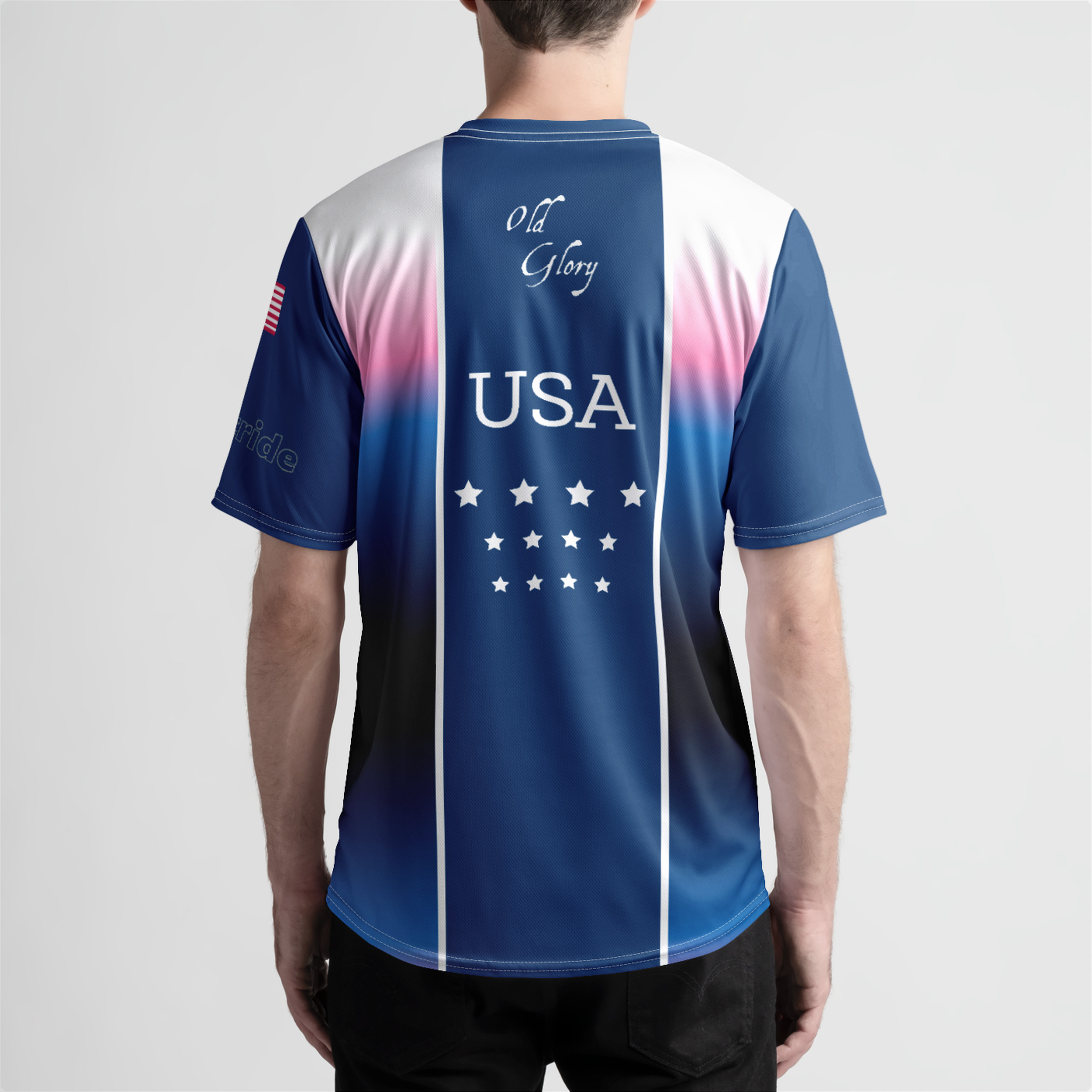 Old Glory mens mesh jersey back view