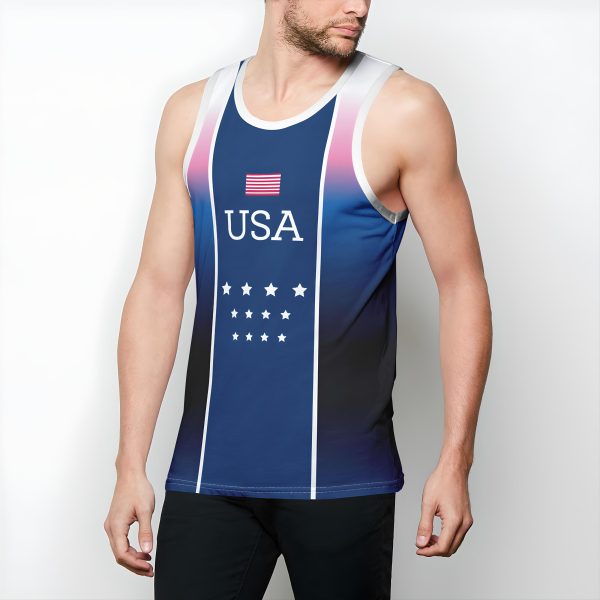 Old Glory mens binded tank top left angle view