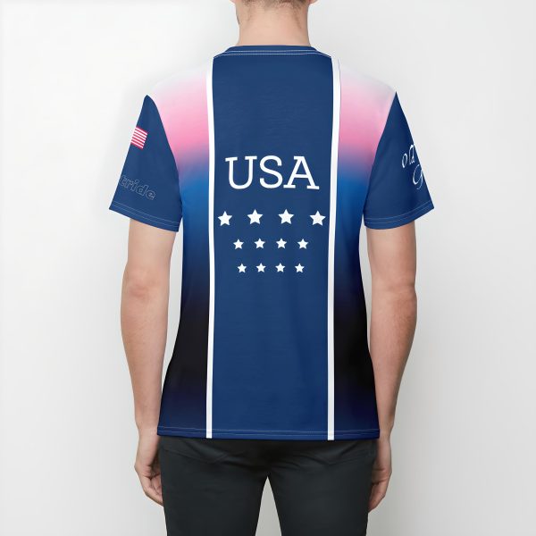 Old Glory mens standard neck crew tee back view