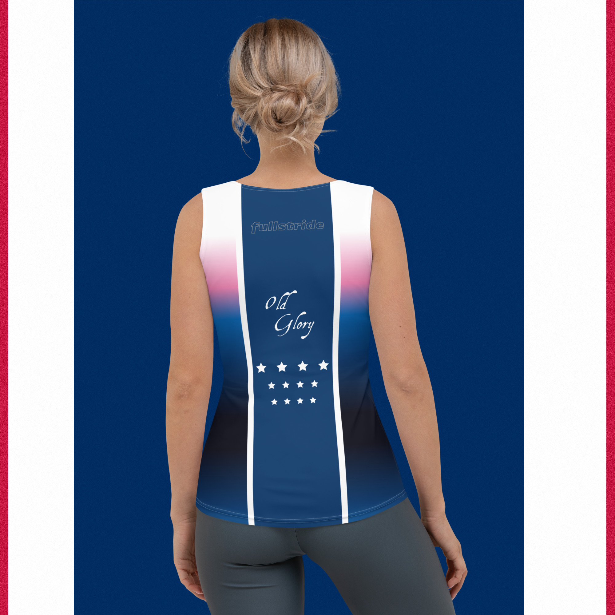 Old Glory premium womens tank top back view