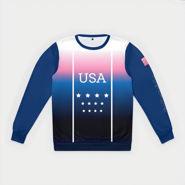 Old Glory unisex crew sweatshirt front flatlay view