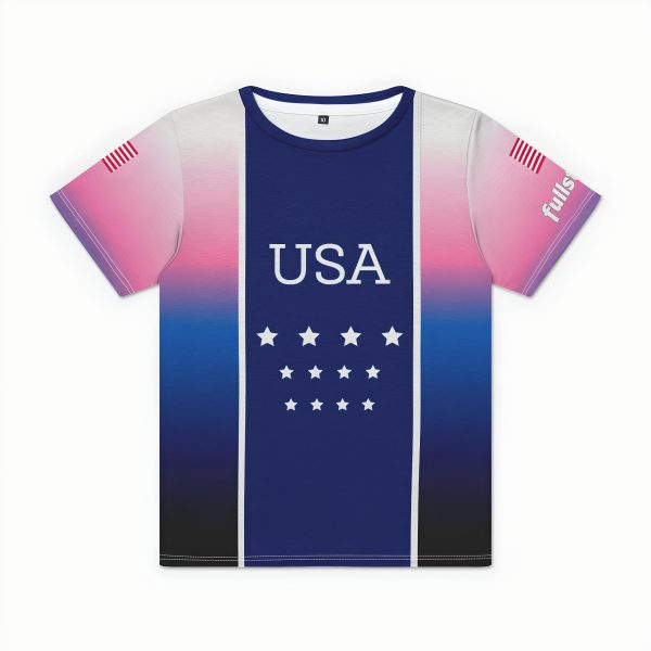 Old Glory youth crew tee front flatlay view