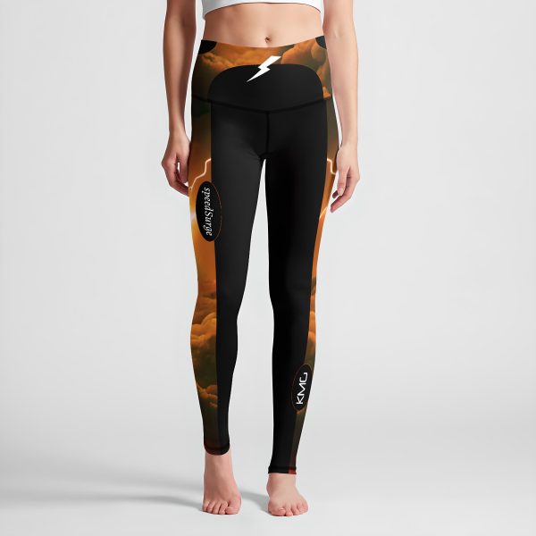 KMG Mk II speedSurge Orange high waist leggings front view