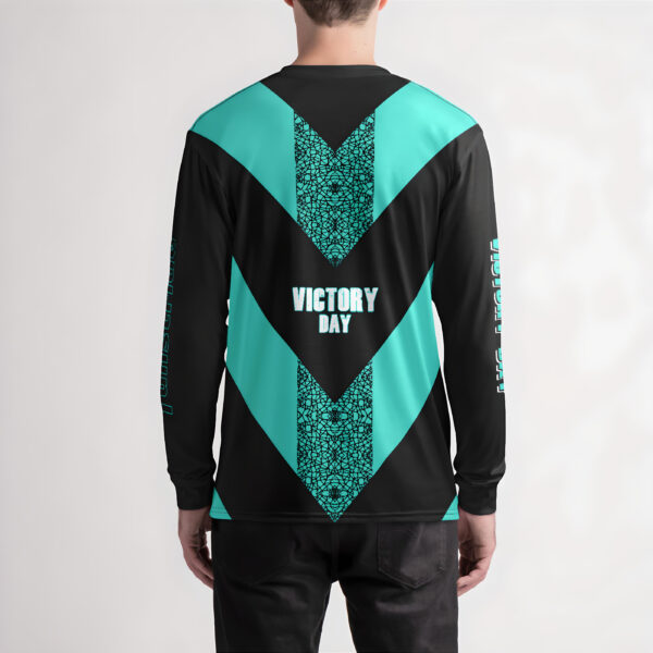 Victory Day Sublime Blue mens long sleeve crew tee back view