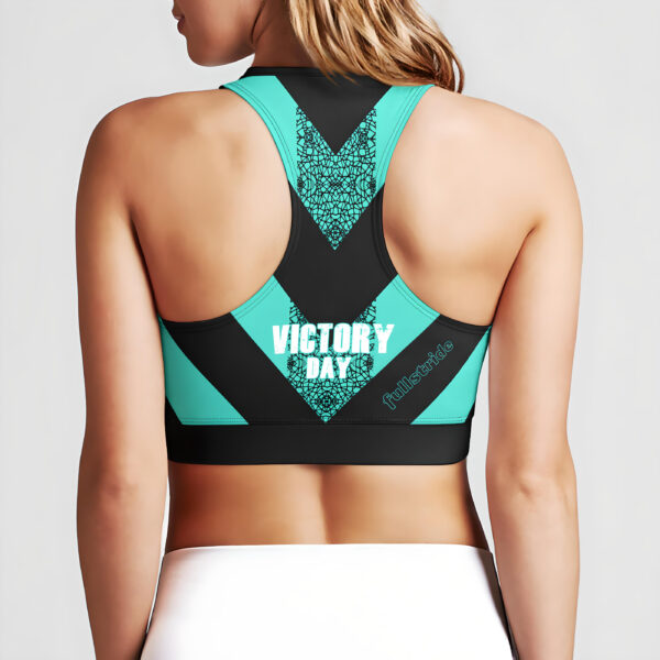 Victory Day Sublime Blue zipup sports bra back view