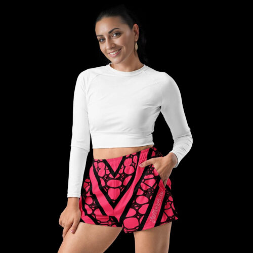 Victory Day Sublime Rose womens recycled athletic shorts front view